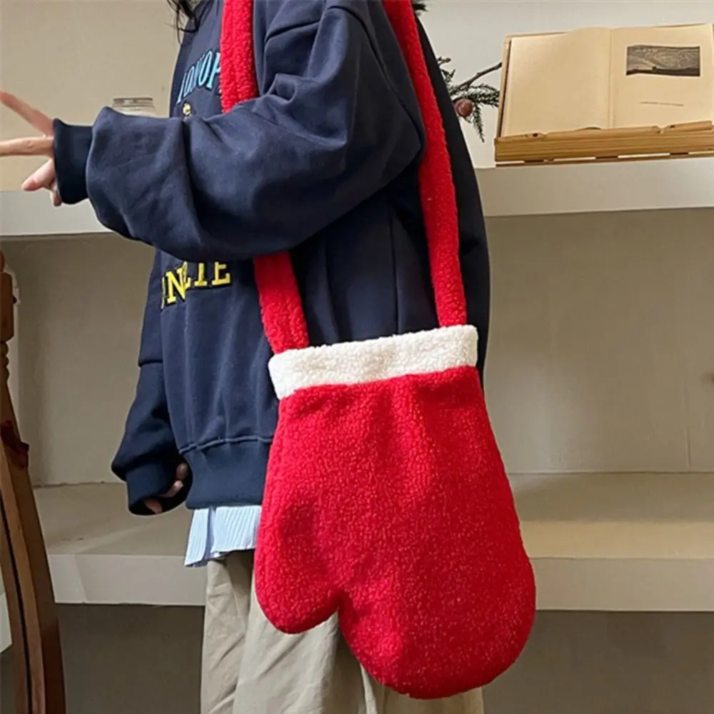 

Cutlery Cover New Year Christmas Shoulder Bag Irregular Large Capacity Glove Crossbody Bag INS Storage Purse Bag Women New Years