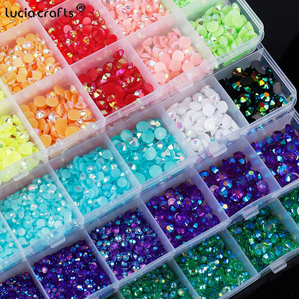 2-6mm Crystal AB Resin Rhinestone Glitter Strass Nail Gems Glue On Diamond Stone Flatback Rhinestones Decorations B0127