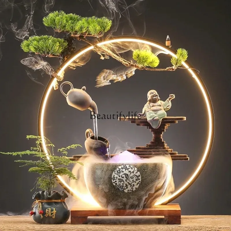 

- Фонтан для гостиной, настольный аквариум для воды, небольшой бытовой циркуляционный аквариум Lucky Fish Tank