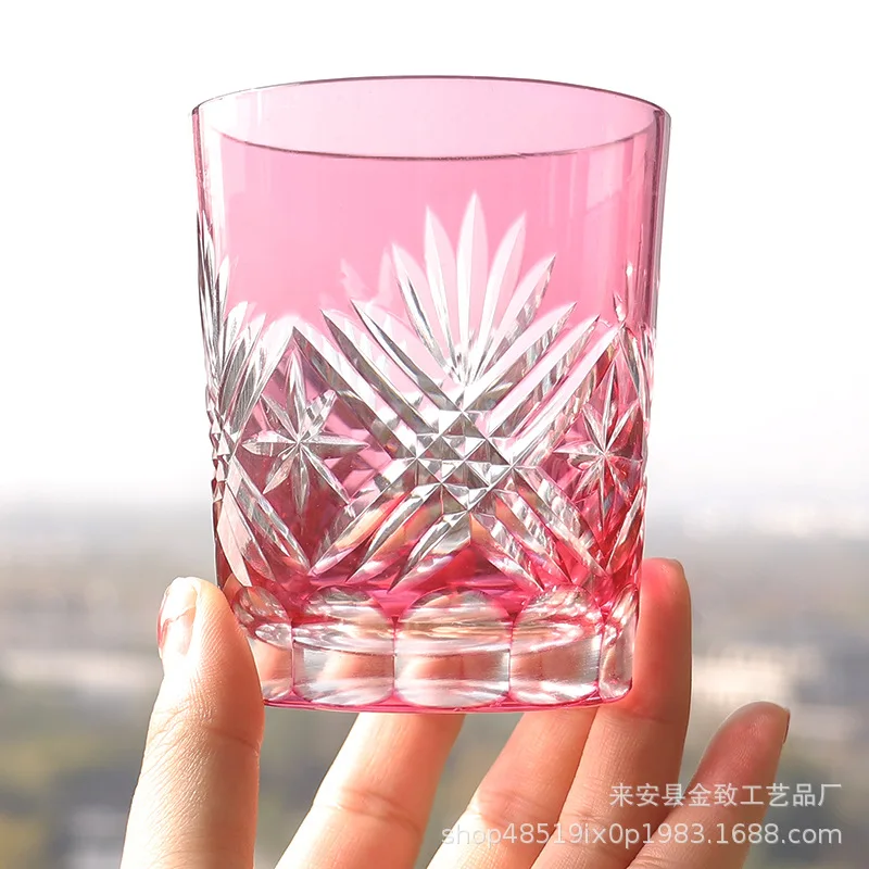 

Gold-red Crystal Glass Whisky Hand-carved Modern Simple Style Glass
