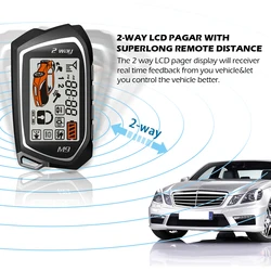 Sistema De Alarme De Carro Em Dois Sentidos, Motor Start Security, 2 LCD Controle Remoto, Arranque Central, Gasolina, Diesel, 12V, 5000Meter, Spy