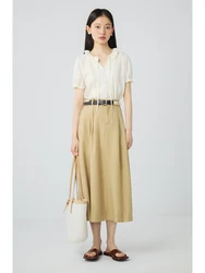 ZIQIAO French Style Casual Ruffled Collar Shirt For Women Short-Sleeved Top 2024 Summer New All-Match Female Shirt 24ZQ92059