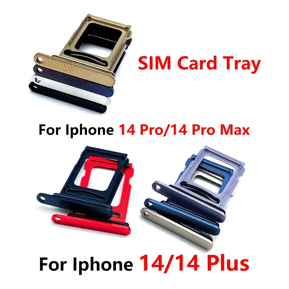 50Pcs，N​EW Repair SIM Card Tray chip slot drawer Holder Replacement Part Dual Card For iPhone 14 Plus / 14 Pro Max + Pin