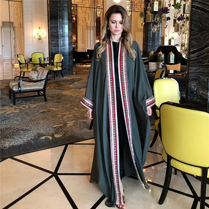 2023 Elegant Bohemian Printed Patchwork Half Sleeve Long Kimono Tunic Women Clothing Casual Beach Wear Dress Vestidos #Q1038