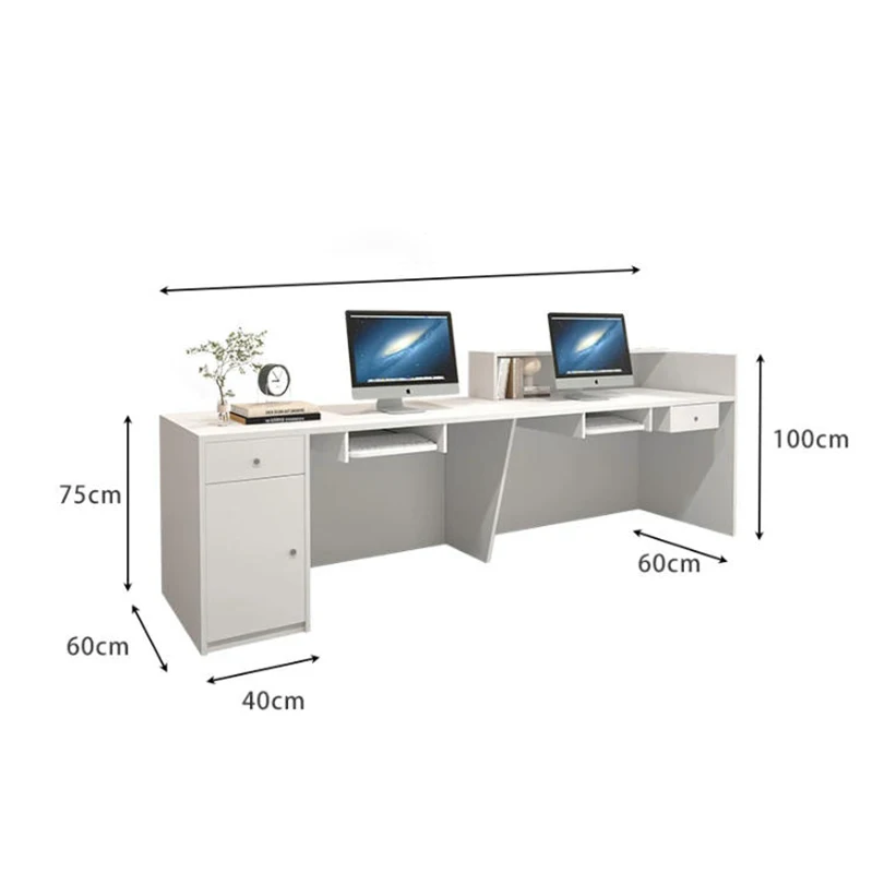 Display Salon Reception Desk Modern Luxury Front Stand Reception Desk Checkout Counter Comptoir Magasin Commercial Furniture