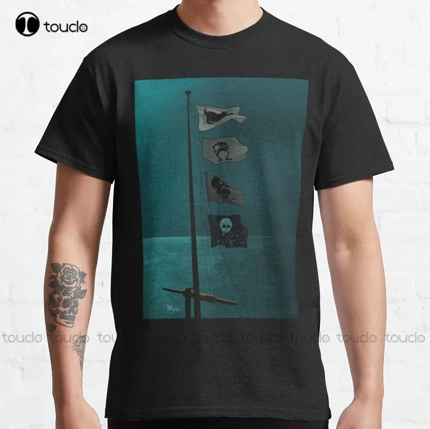 

Ofmd Flags Our Flag Means Death, Ofmd Classic T-Shirt Pirate Shirt Tee T Shirts Digital Printing Breathable Cotton Hip Hop Tee