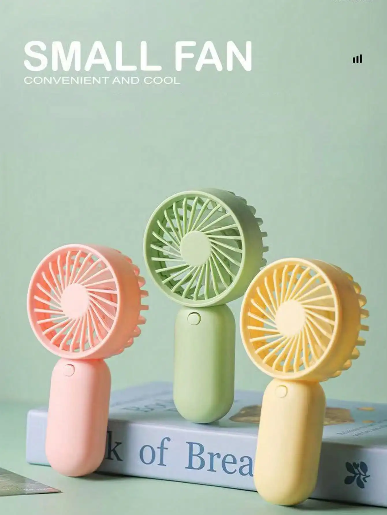 

1pc Solid Color Minimalist Hand Fan, Mini Handheld Fan Powered By AA Battery (Battery Not Included), Portable Cooling Fan For Summer