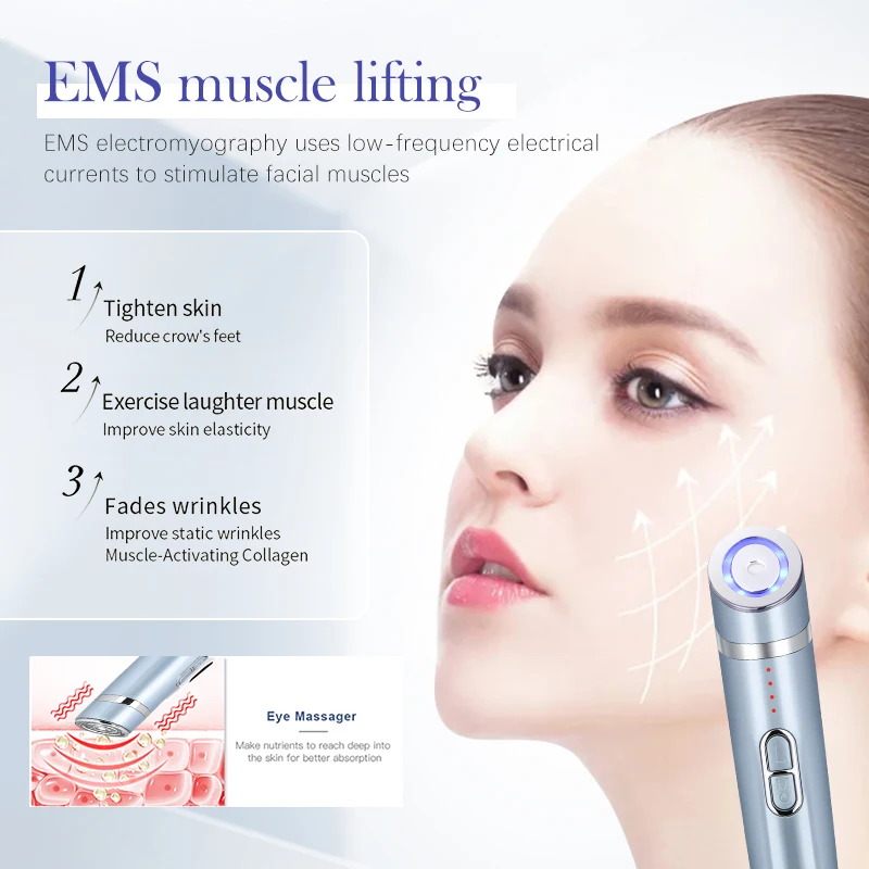 آلة تدليك تجميل العين LED العلاج بالضوء أداة الجمال جهاز رفع العين تدليك رفع الجلد المضادة للتجاعيد سبا أداة الوجه #6