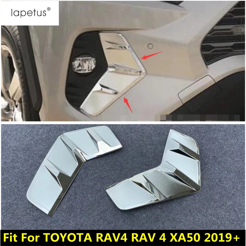 

For TOYOTA RAV4 RAV 4 XA50 2019 - 2024 Front Fog Light FogLight Lamp Eyelid Eyebrow Decoration Cover Trim ABS Chrome Accessories