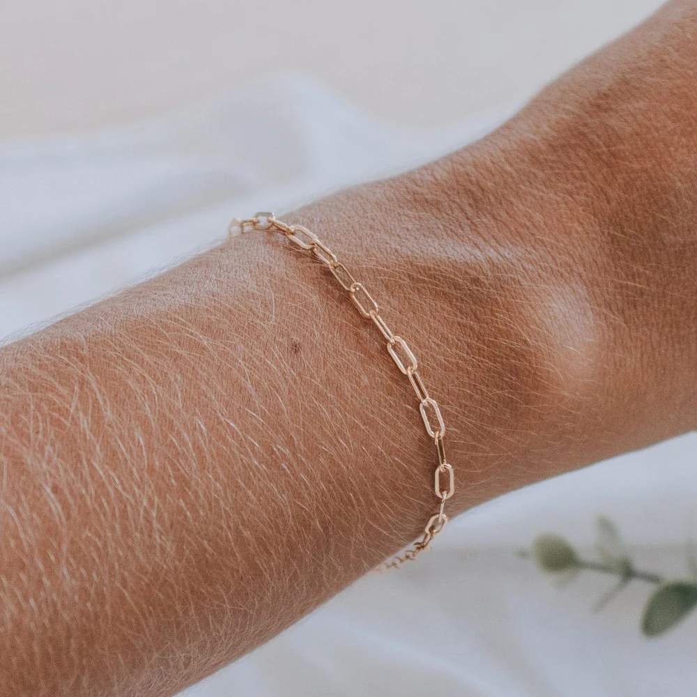 eManco 10PCS Link chain  Bracelet for Women Punk Stainless Steel Bracelets paper clip chain Fashionable  Jewelry Gift Wholesale