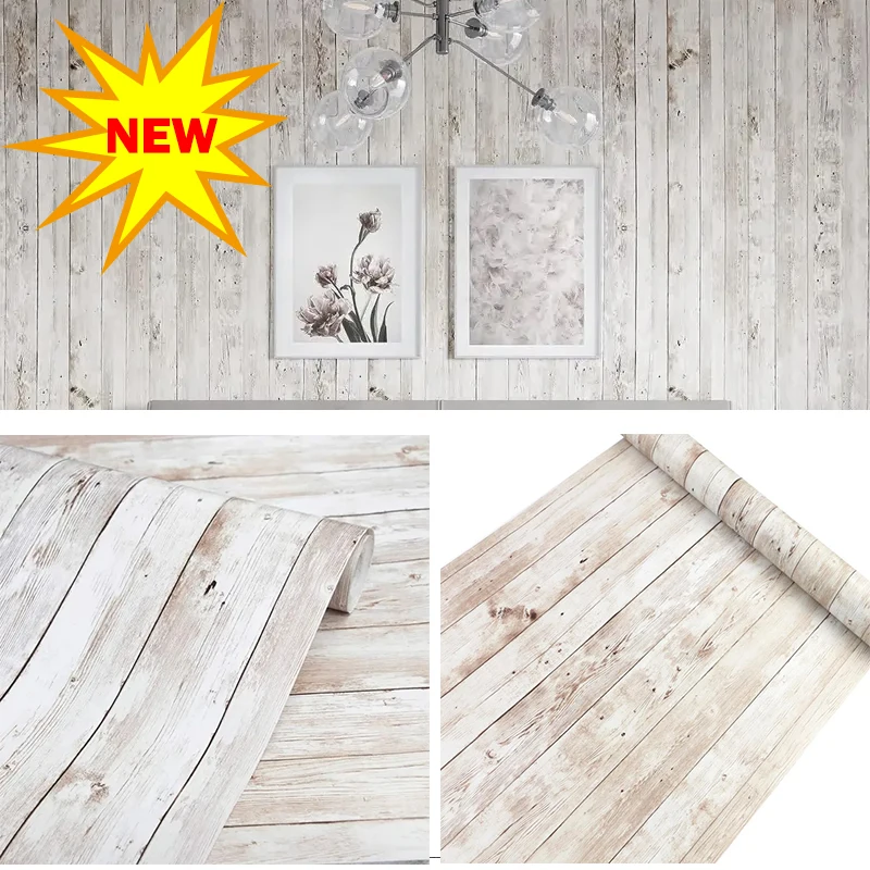 Papeles de pared de Pvc autoadhesivos de 45cm, papel tapiz de grano de madera antiguo, pegatinas impermeables para muebles antiguos, puerta de madera, armario y escritorio