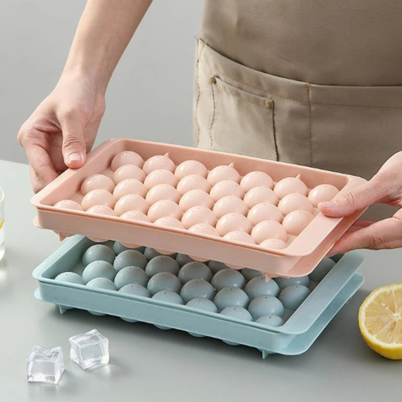 

33 Ice Boll Hockey PP Mold Frozen Whiskey Ball Popsicle Ice Cube Tray Box Lollipop Making Gifts Kitchen Tools Accessories ﻿