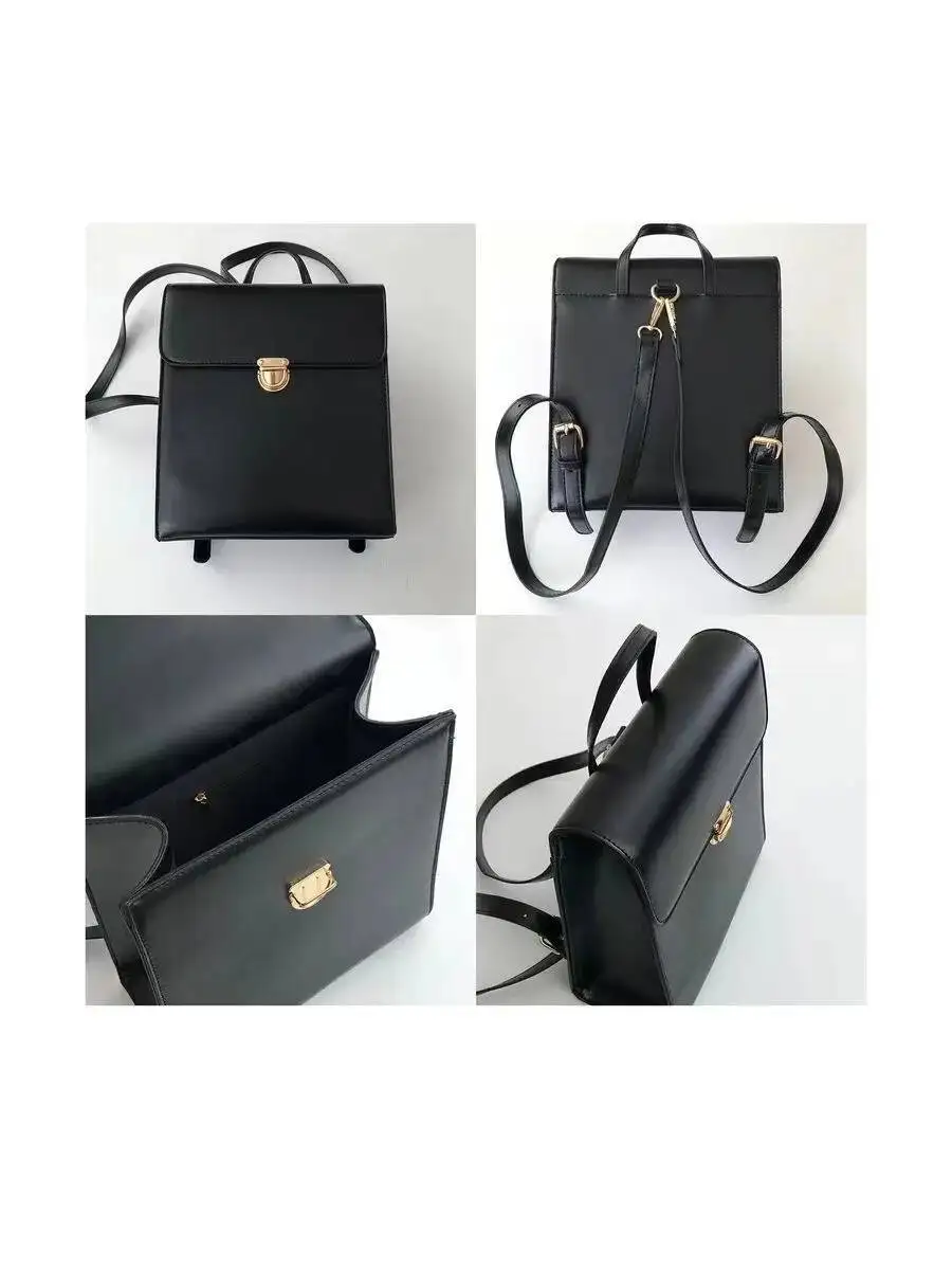 Bloom Vintage Black Y2k Backpacks Women 2023 Haruku Leather Solid Small JK Backpack Ladies Casual Mini Mochila Aesthetic