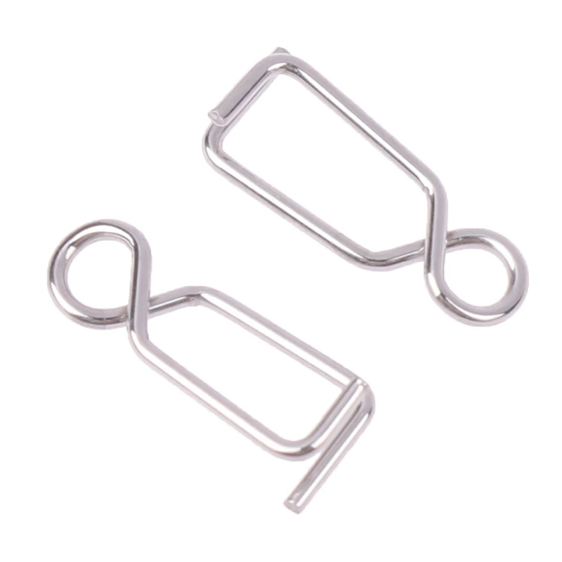 100pcs in acciaio inox pesca scatta clip di bloccaggio rapido per tubo di soffiaggio calamari Jig accessori per attrezzi da pesca