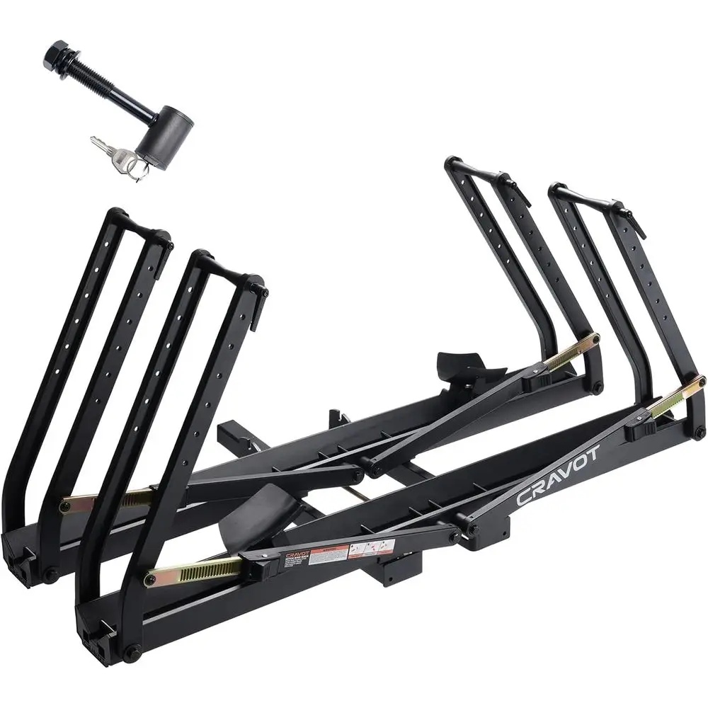 

Dual Arm Electric Bike Carrier, 200lbs Capacity, Fits 5 Tires, Compatible with 2 Hitch