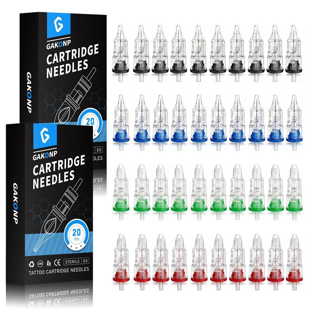 80/60/40/20/10pcs Mixed Tattoo Cartridge Needle RL/RS/M1/RM Disposable Sterilized Tattoo Needle Cartridge for Tattoo Machine