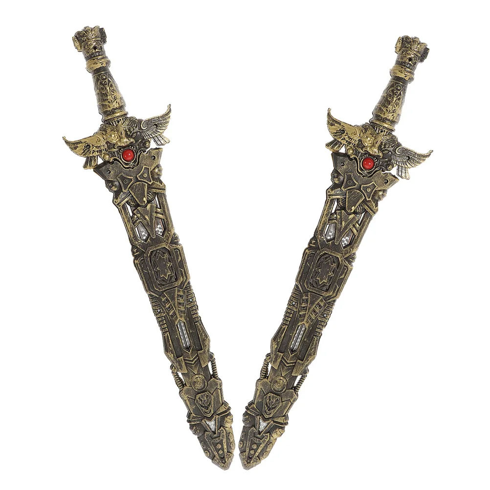 2Pcs Plastic Sword Kids Cosplay Accessories Party Props Pirate Theme Fencing Fun Play Game Playthings Cosplay Sword