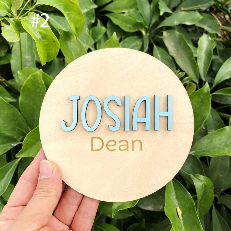 1Pc Custom Birth Announcement Wooden Name Plaque,Home Kids Room Nursery Bedroom Wall Door Decor,DIY Paintable,Birthday Gift