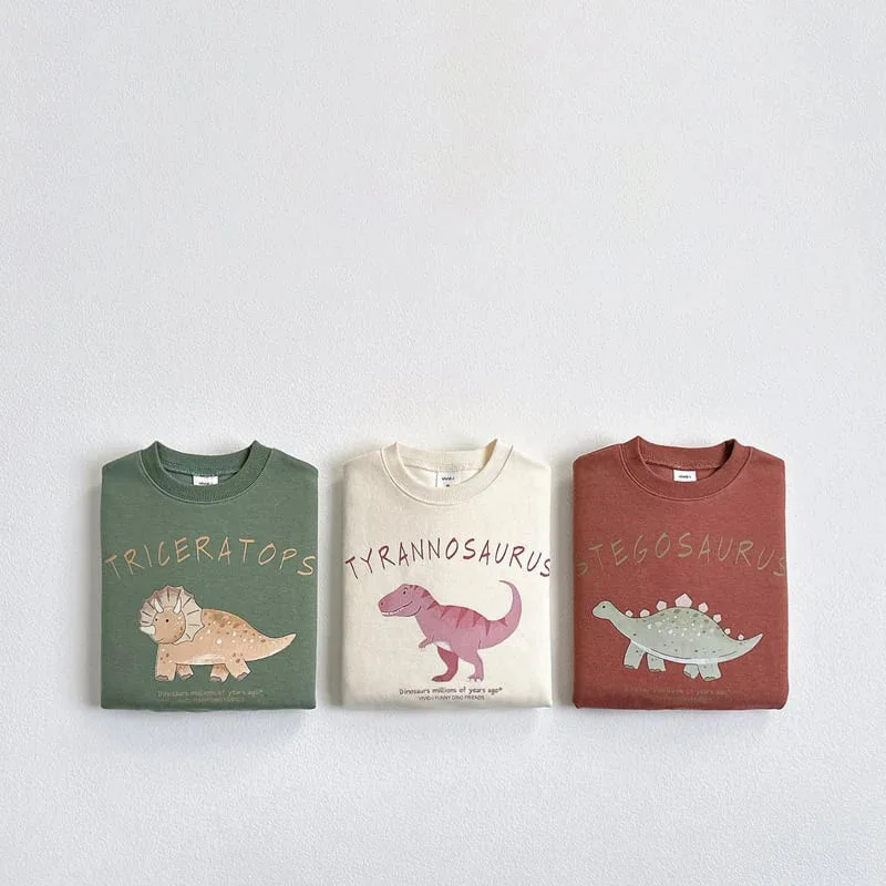 

2025 Autumn New Children Long Sleeve Dinosaur Sweatshirt Cotton Boys Girls Cartoon Print Pullover Baby Casual Tops Kids Clothes