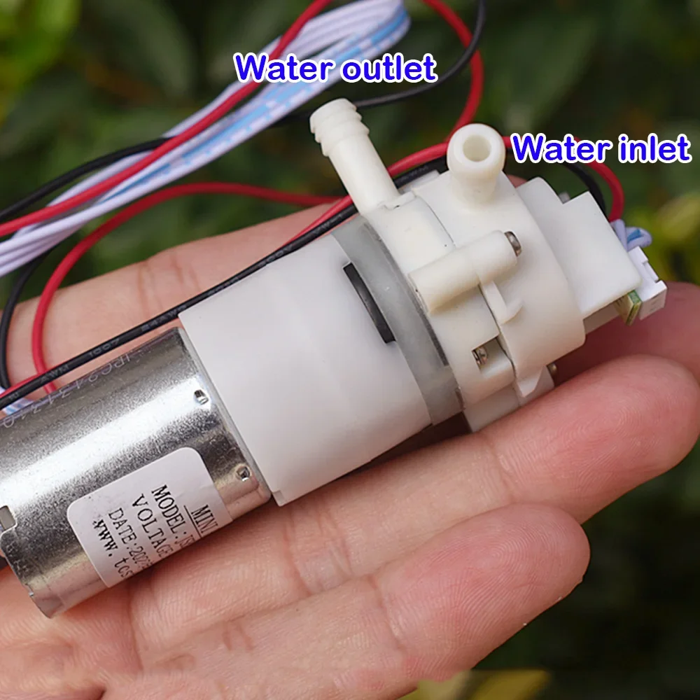 Micro 370 Water Pump DC12V Diaphragm Low Noise Self-priming with Induction Flow Meter Mini Pump Vacuum Mini Water Pump