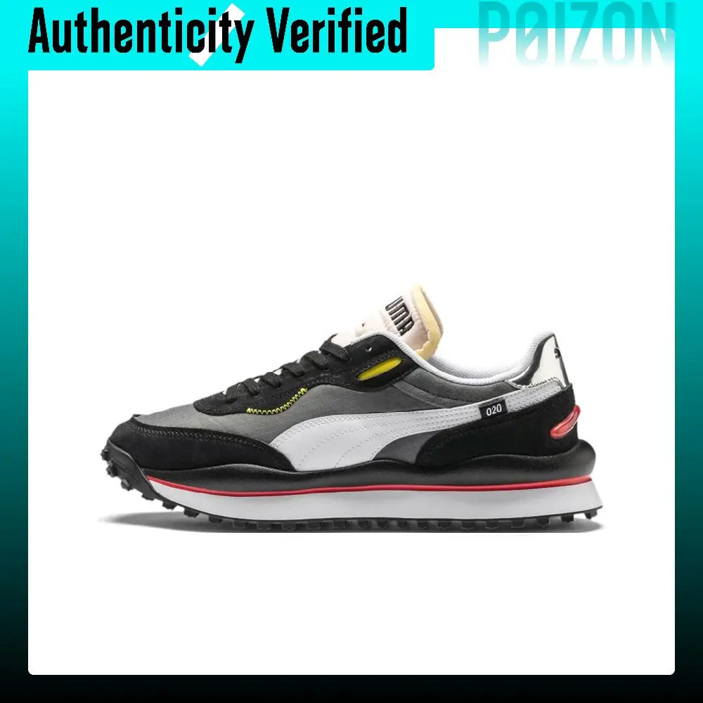 PUMA Style Rider Cushioning Lightweight Rebound Low top Casual Shoes Unisex Black Blue 371150-05