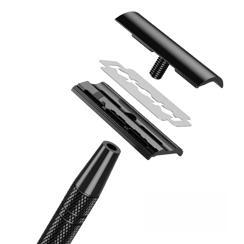 Vintage Manual Razor for Men Women, Retro Double Edge Safety Razor Shaving Tool, Classic Wet Shaver for Barber Grooming