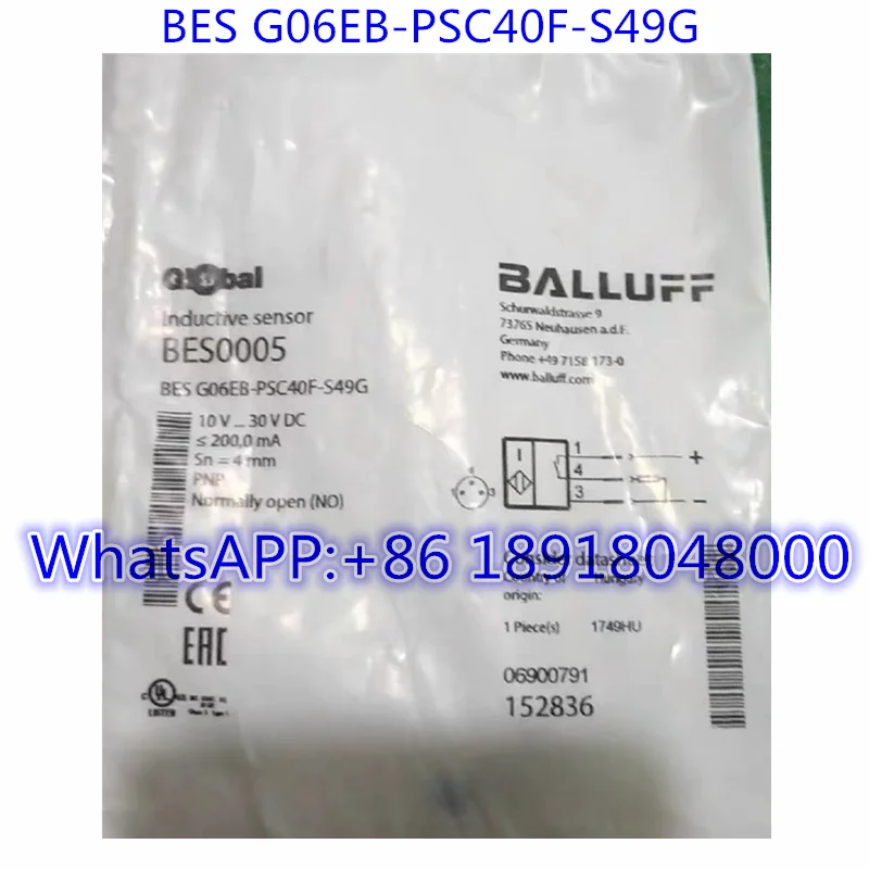 

Brand New BES0005 Inductive proximity switch BES G06EB-PSC40F-S49G Fast Shipping