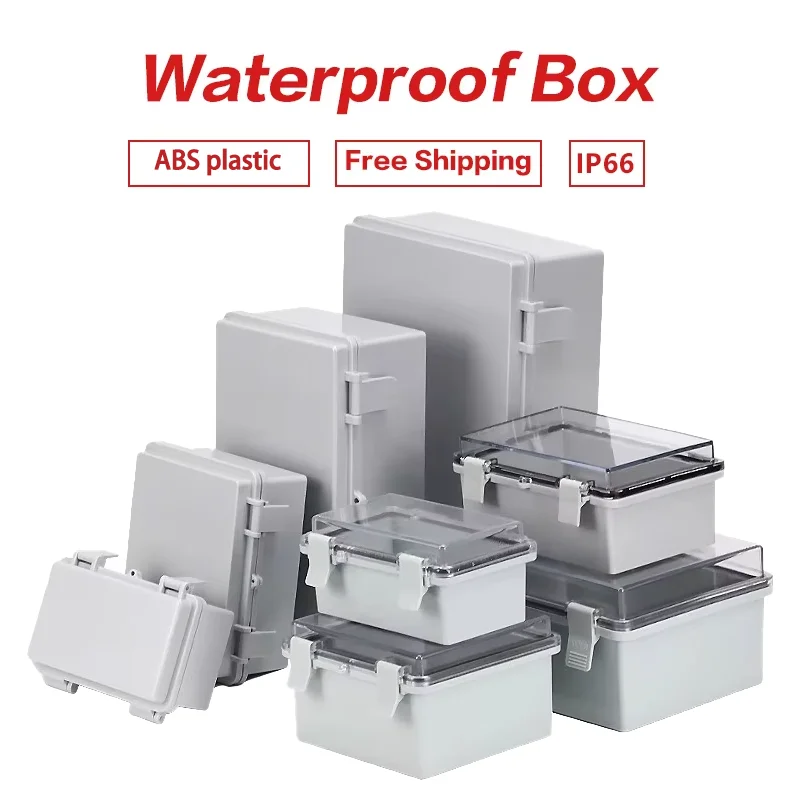 IP66 Electrical Plastic Enclosure  ABS Power Junction Box Outdoor Waterproof Distribution Box for Electric Instrument Project