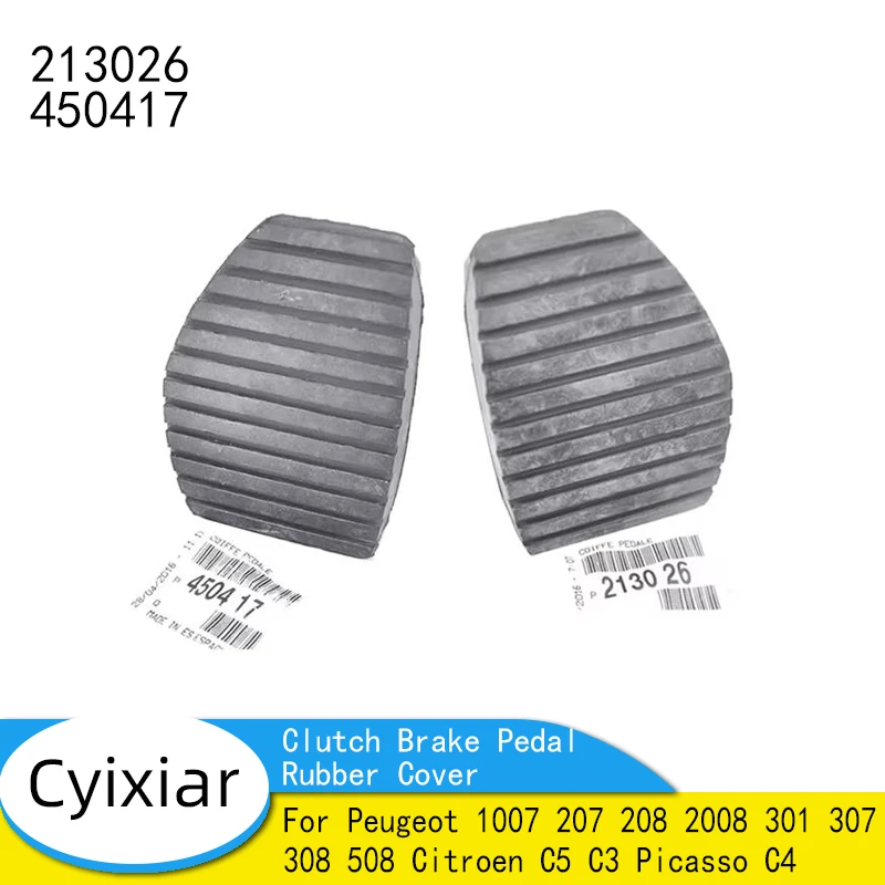 2 Adet Debriyaj Fren Pedalı Lastik Kapak Pedi 213026 450417 Peugeot 1007 207 208 2008 301 307 308 508 Citroen 5 Tz Picasso Tch için