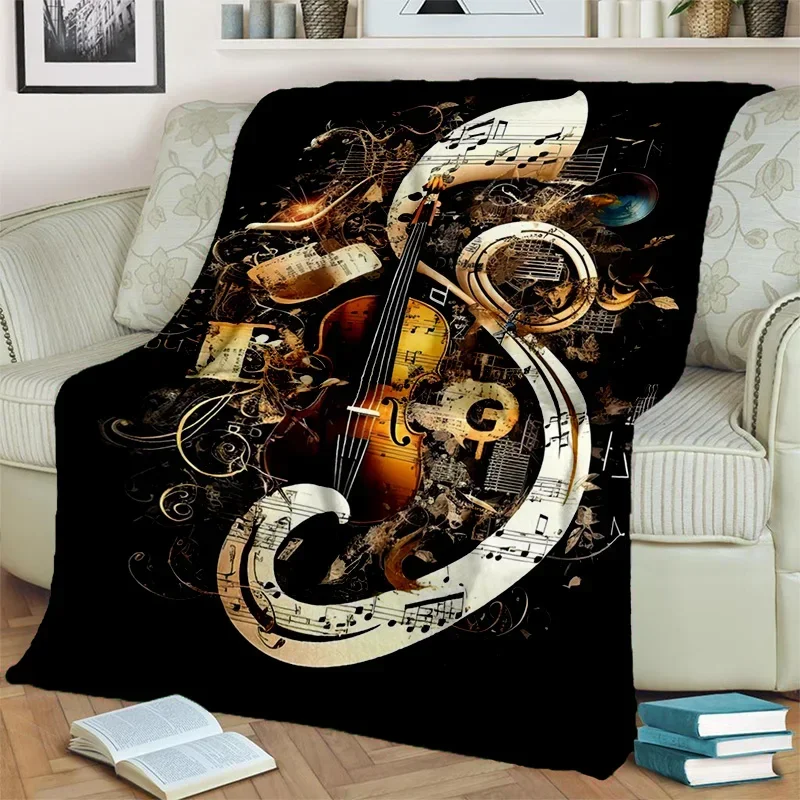 

3D Colorful Musical Note Music Score Blanket,Soft Throw Blanket for Home Bedroom Bed Sofa Picnic Travel Office Cover Blanket Kid