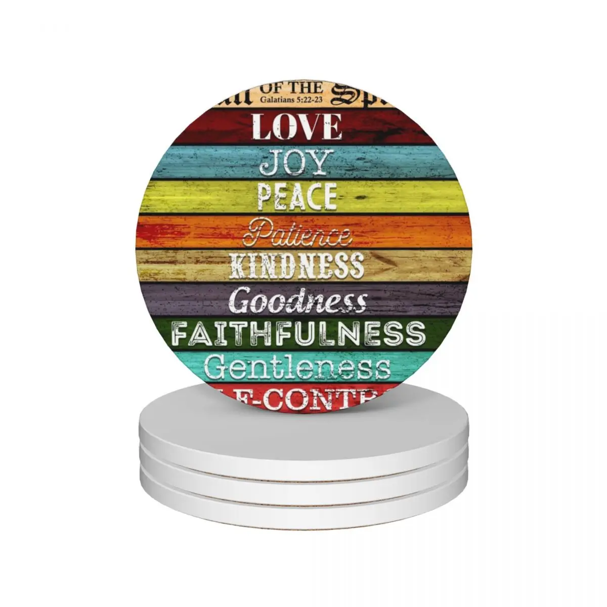 

The Fruit of the Spirit Ceramic Coasters (Set of 4) custom cup pads Coasters