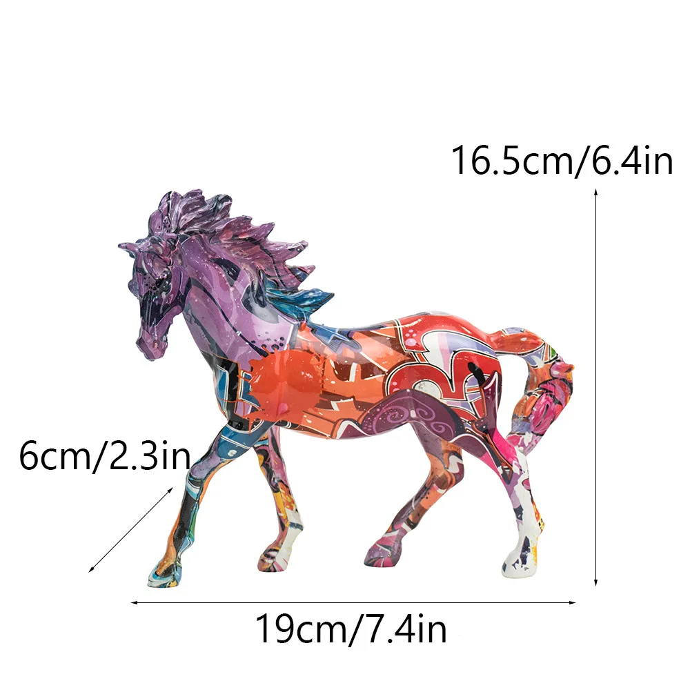 

Vilead Street Art Colorful Horse Figurines Modern Style Pony Sculpture Room Office Desktop Interior Decor