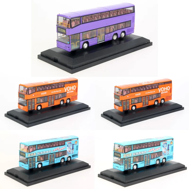 1:76 Scale Diecast Alloy Hong Kong KMB NEOPLAN Double Decker Bus Toys Cars Model Classics Adult Souvenir Gifts Static Display