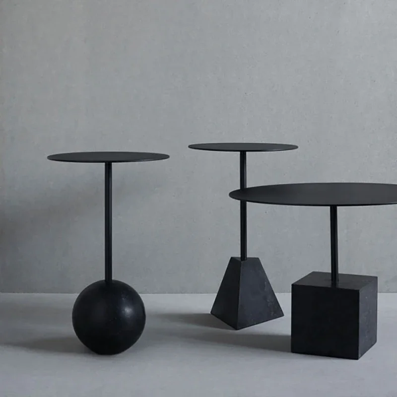 Metal edge, several designers, small family bedroom, bedside tea table.