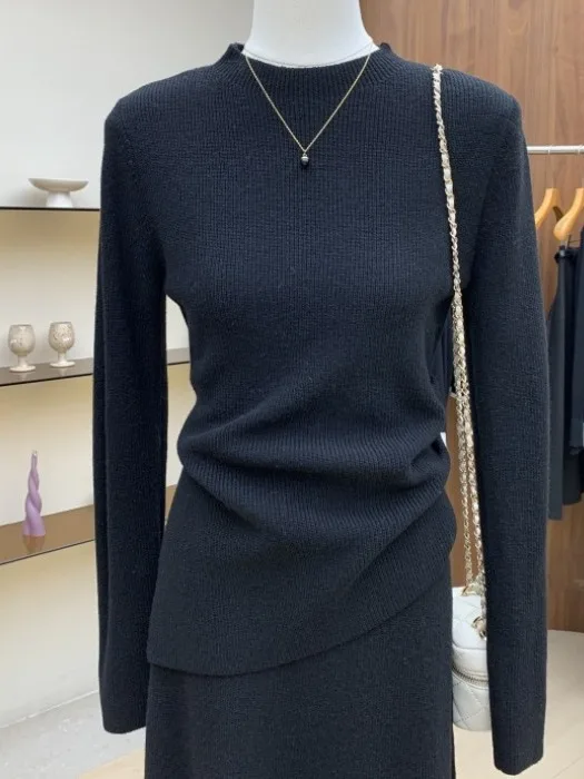Ele Set lavorato a maglia da donna Autunno Inverno Dimagrante Spacco laterale Maglione lungo Gonna longuette Due pezzi Trendy Ensemble Vita incinta