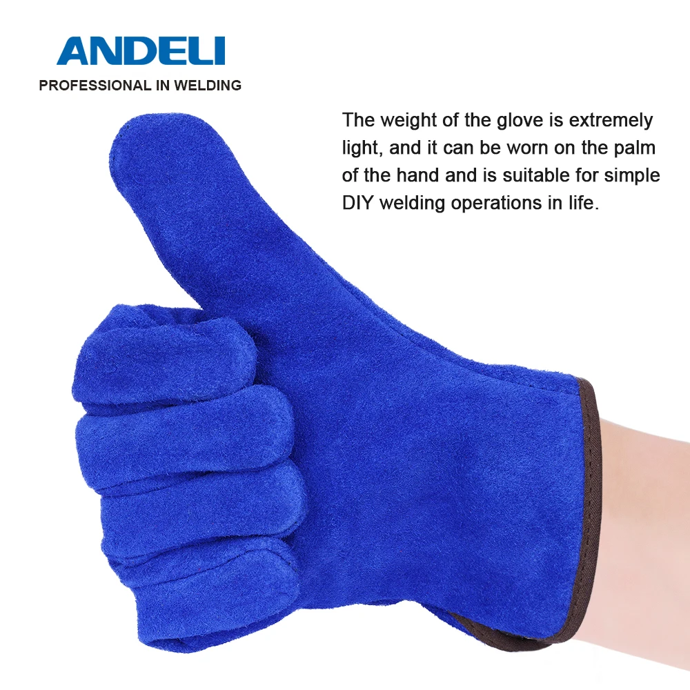 ANDELI Welding Gloves Industrial Metalworking Forging Heat Resistant Durable Safety Work Gloves for MIG TIG Stick