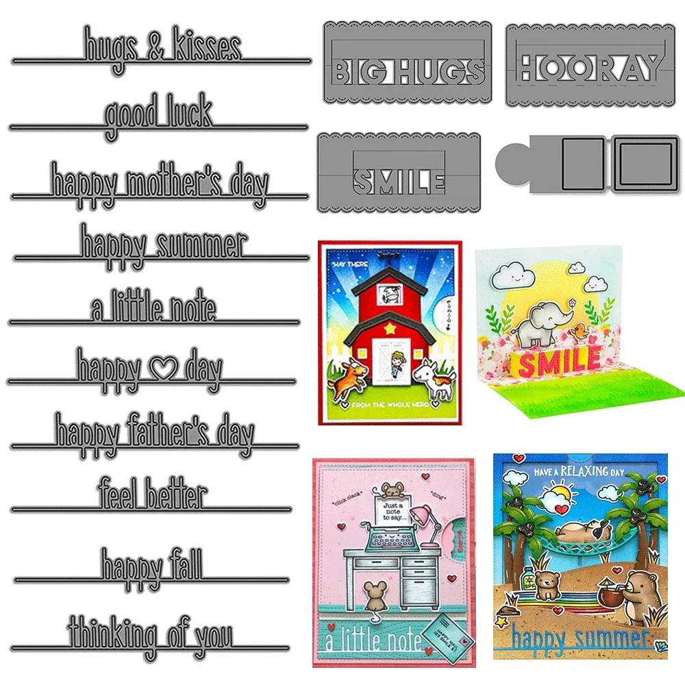 Pop-up Big Hugs, Pop-up SMILE Metall-Stanzformen, Prägestanzte für DIY-Kartenherstellung, Scrapbooking, Bastelbedarf