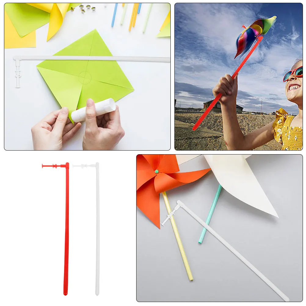 20 قطعة قضبان طاحونة الصلبة الأبيض والأحمر البلاستيك لتقوم بها بنفسك الدولاب العصي استبدال أجزاء لحديقة طاحونة اكسسوارات الحرفية #2