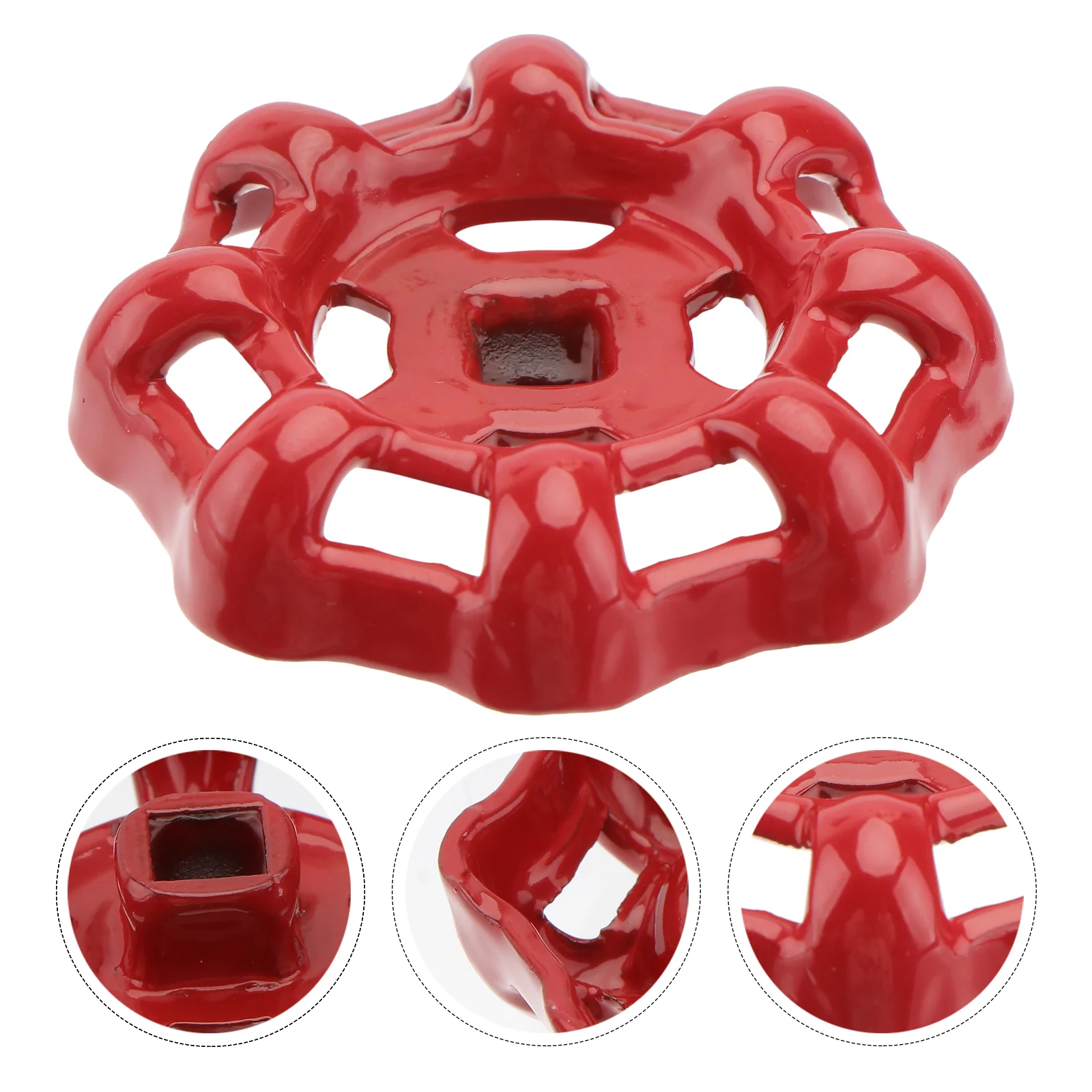 

6*6 Cast Iron Handle Gate Ball Hand Wheel Shutoff Value Decorative Water Fittings 50g (Red) Brass Handle