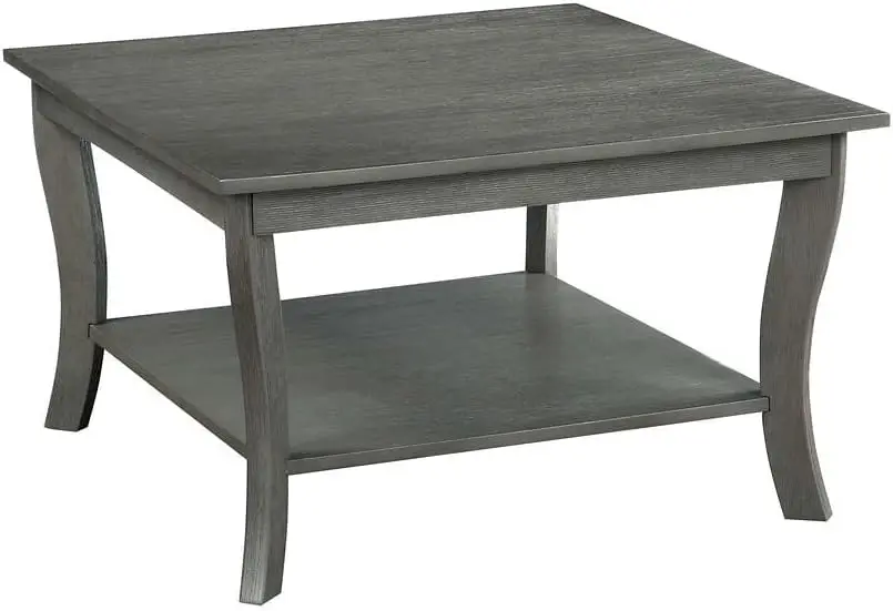 American Heritage Square Coffee Table, Wirebrush Dark Gray