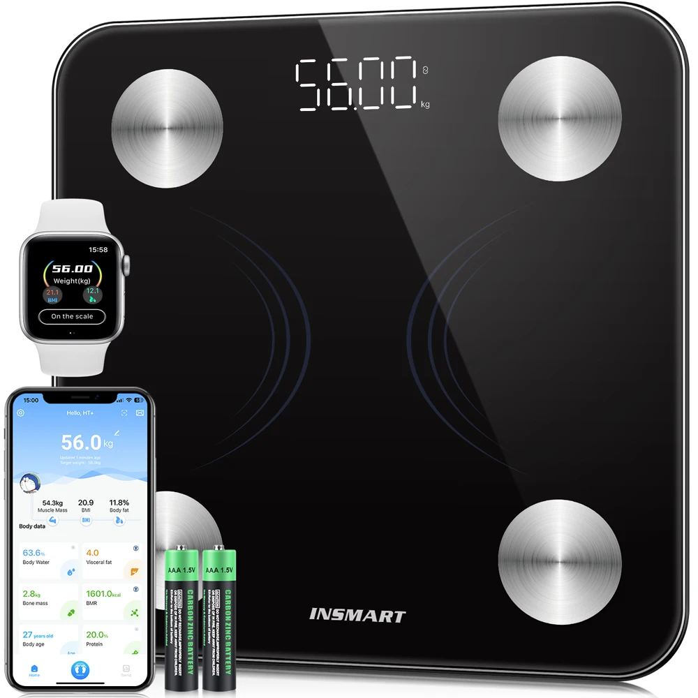 

INSMART Digital Bathroom Scale Body Fat Scale Smart Weight Scale for Human 180KG BMI Bioimpedance Scale Balance Weight Body
