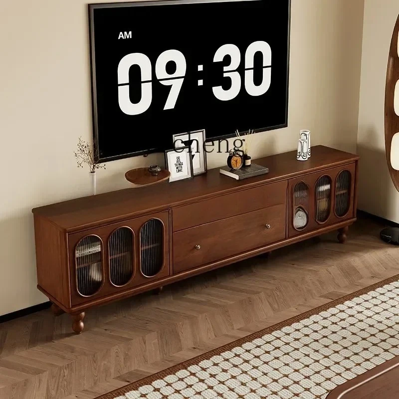 X6-3   Chinese Style Solid Wood TV Cabinet Retro Living Room Home Locker Small Apartment TV Stand Coffee Table Combination
