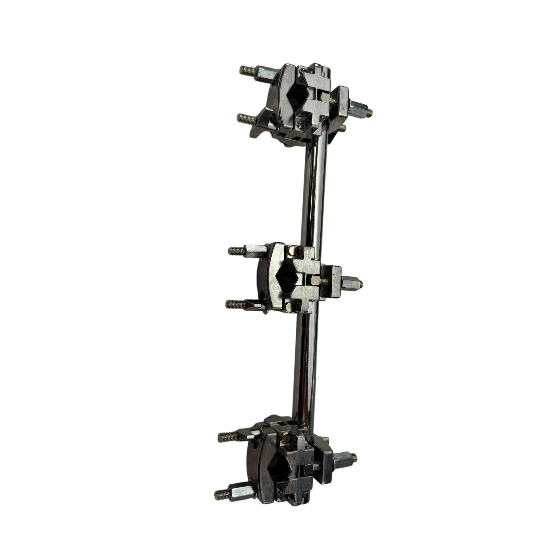 Drum kit adapter rack/clip cymbal stand extension long rack clamp bar with 3 multifunction clamps