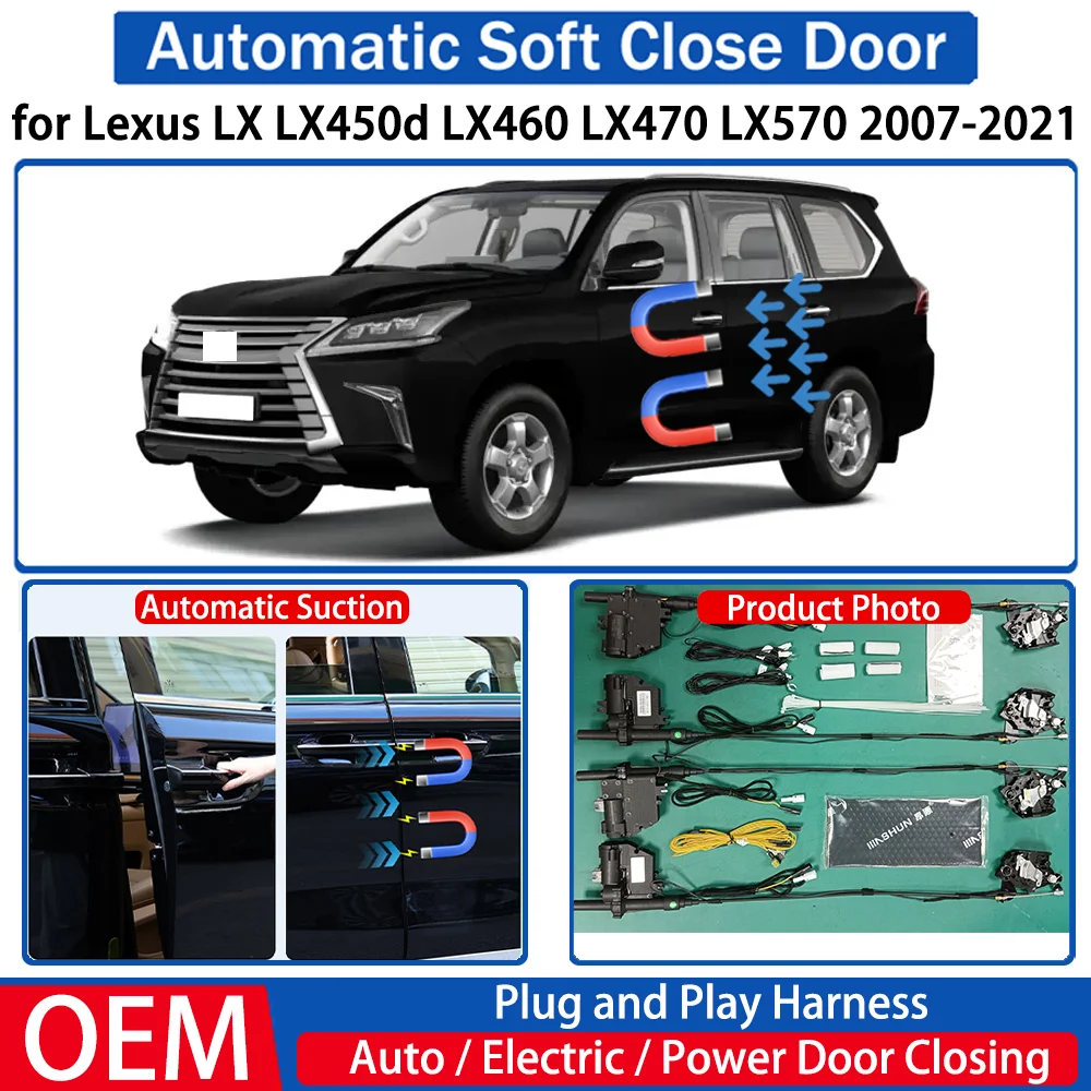 for Lexus LX LX450d LX460 LX470 LX570 2007-2021 Car OEM Automatic Soft Close Door Electric Suction Kit Auto Power Closing System