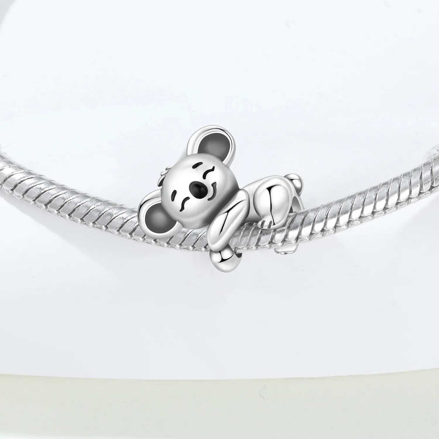 PANPOKI 925 Sterling Silver Cute Koala Animal Pendant Beads Original Pendants Bracelet Charm Jewelry Party DIY Trendy Gifts