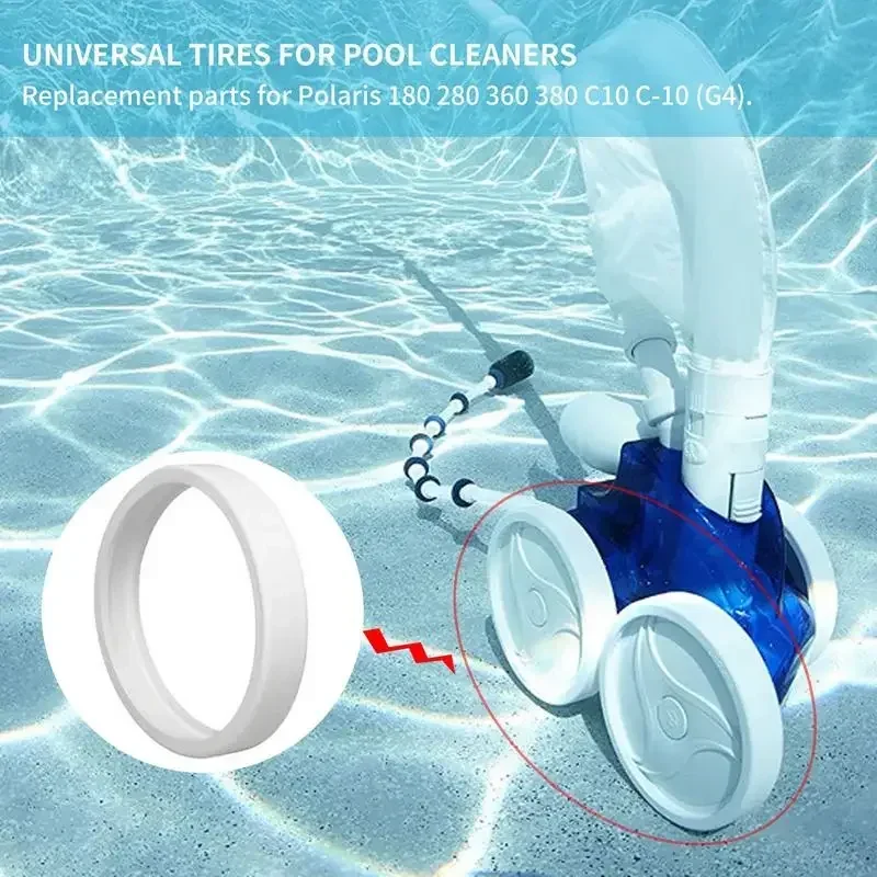 3pcs Swimming Pool Cleaner Wheel Track Tires Set High Quality Rubber Crawler Tire Replacement Parts For Polaris 180 280 380 360