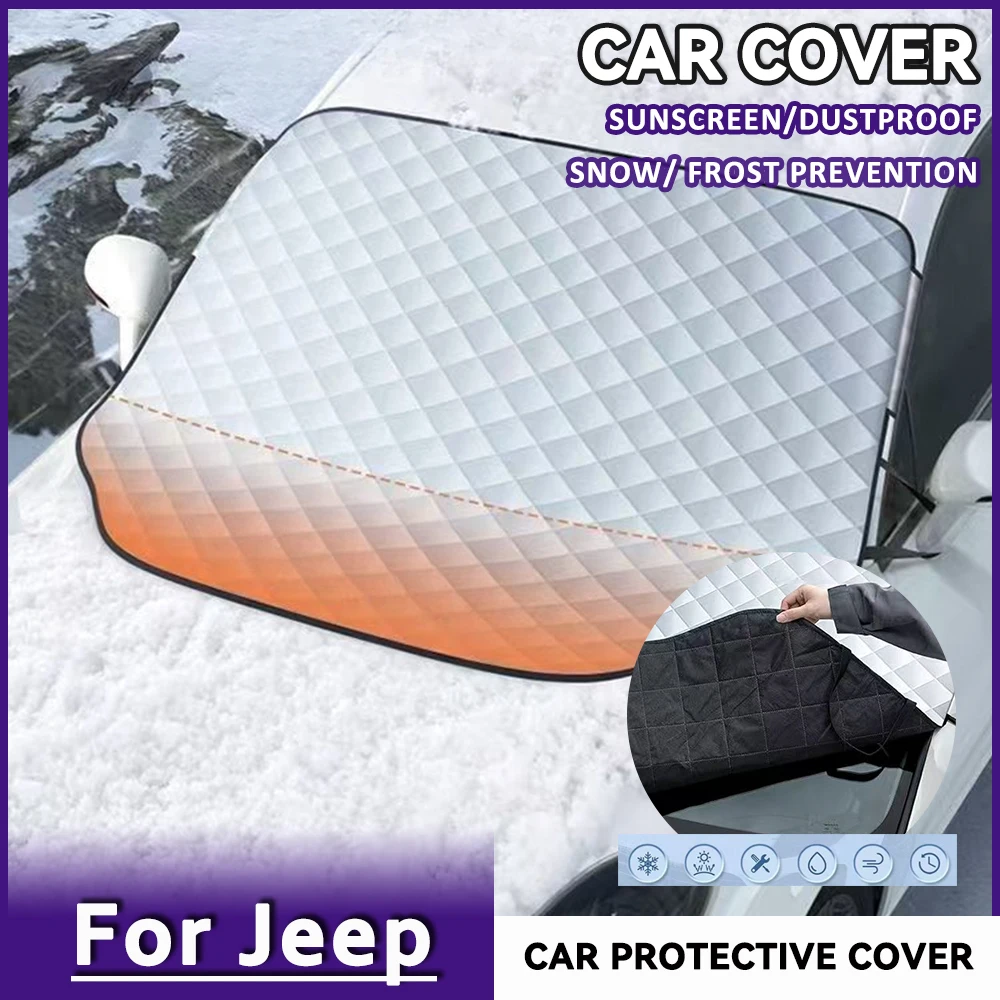 Car Anti-Snow Sunshade For Jeep Renegade Grand Cherokee Car Cover Winter Ice Frost Guard Sunshade Accessories