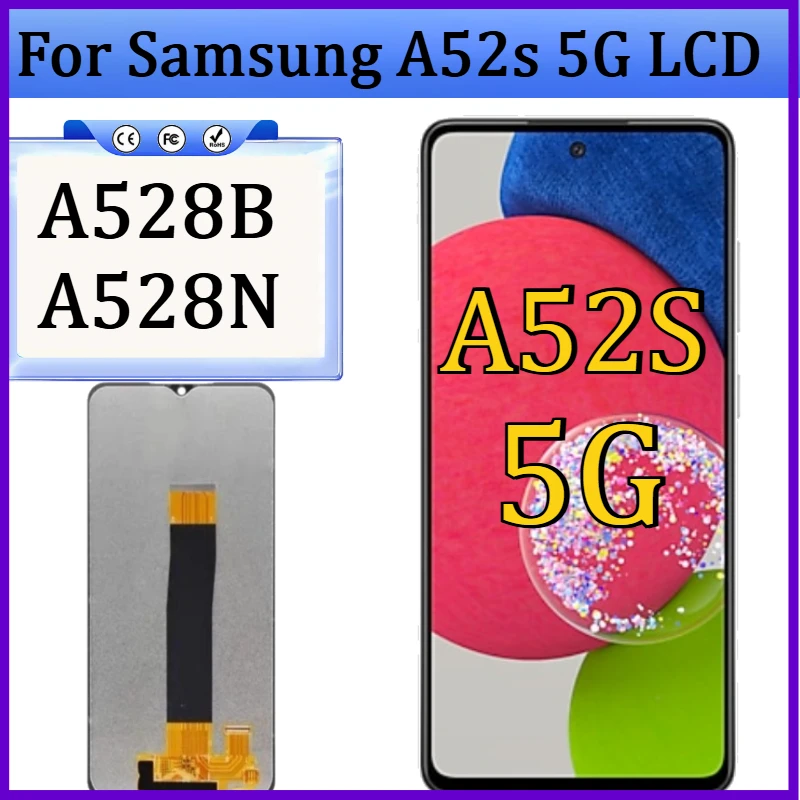 

New TFT/OLED For Samsung A52s 5G LCD A528B A528N Display Touch Screen Digitizer with Frame For Galaxy A52S 5G LCD
