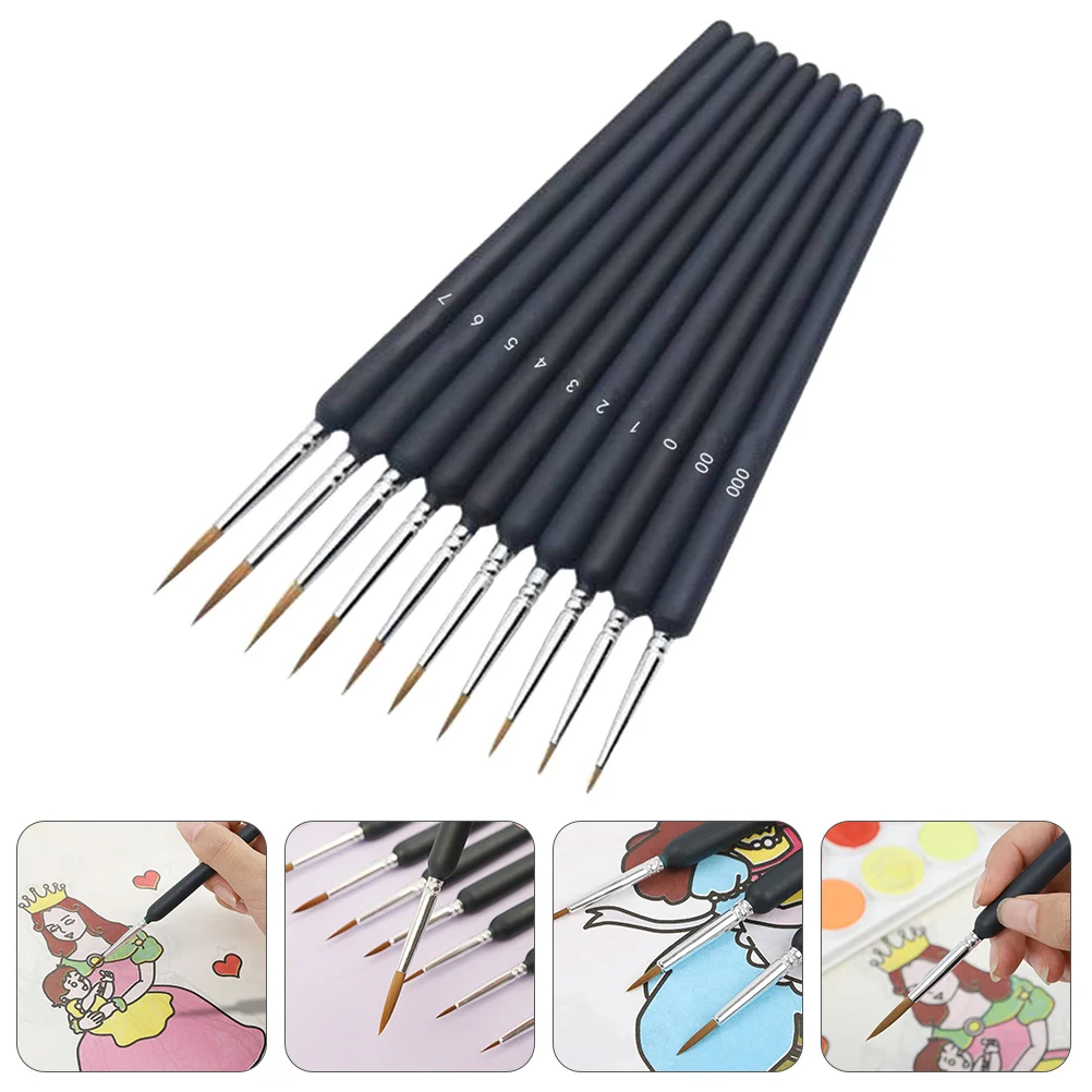 

10Pcs Artist Paint Brushes Fine Liner Drawing Pen Set for Gouache Acrylic Oil Watercolor Fine Paint Brush Watercolor Brush