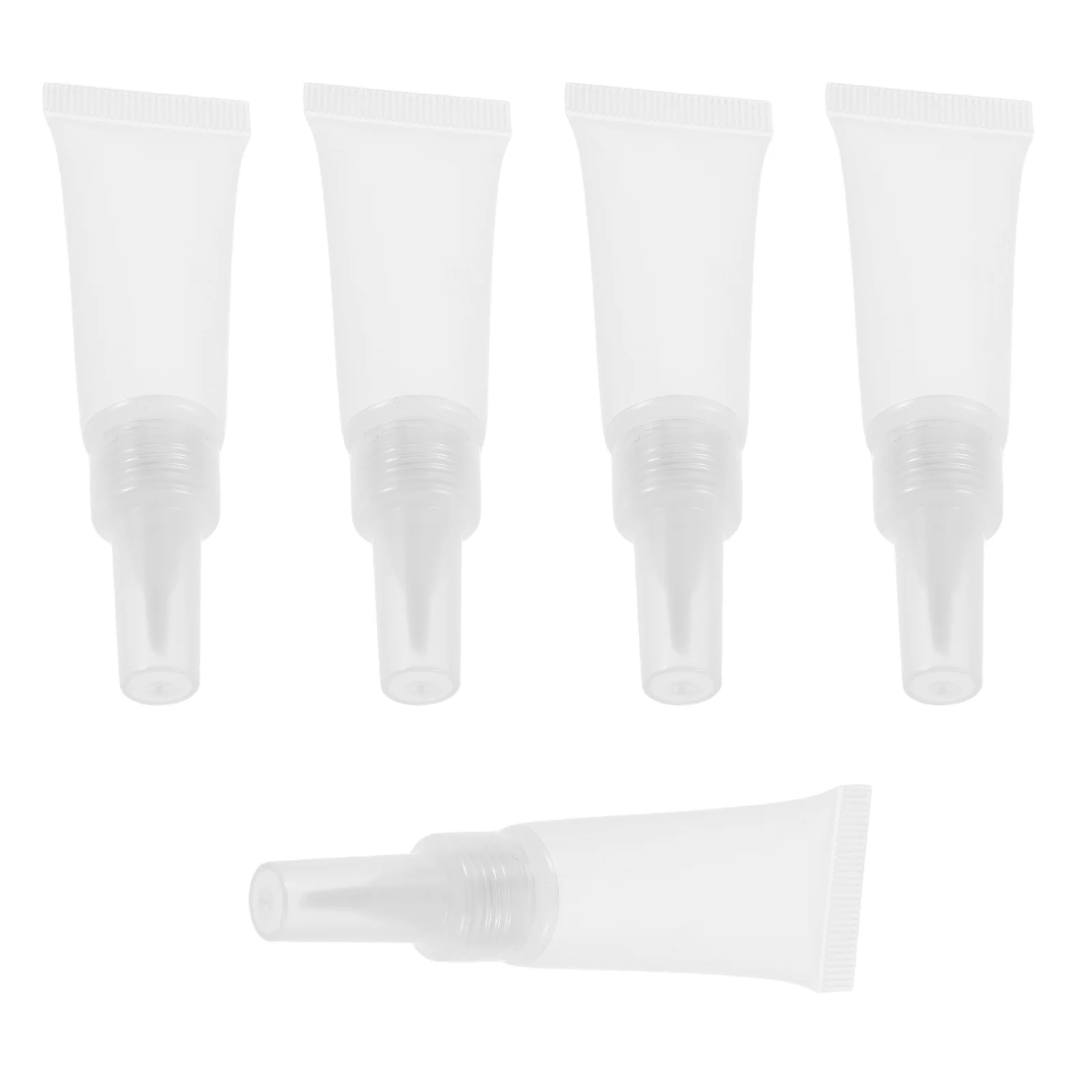 

5pcs 10Ml Empty Lip Gloss Tubes Reusable Soft Squeeze Containers For Diy Packaging Travel Size Refillable Plastic Lip